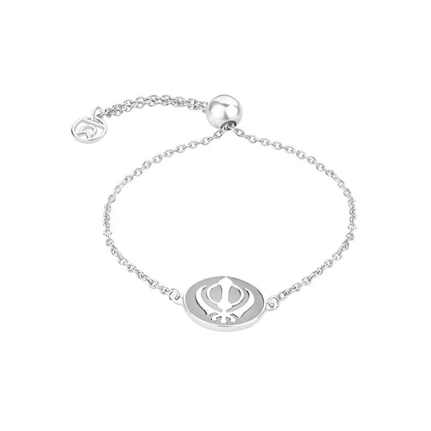 Shop Silver Bracelet Online | KHANDA Symbol Bracelet