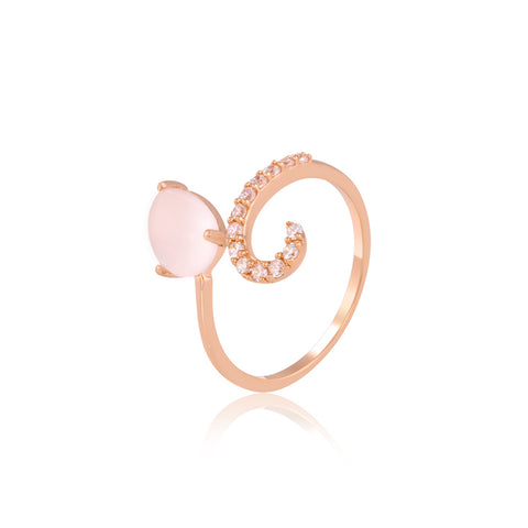 Buy Rings Online | Rose Quartz Sparkle Ring | "9 to 9" Office Wear | TALISMAN
