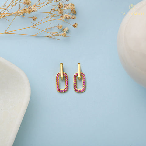 Red Double Hoop Earrings | Earrings Gift For Her | Earrings | TALISMAN