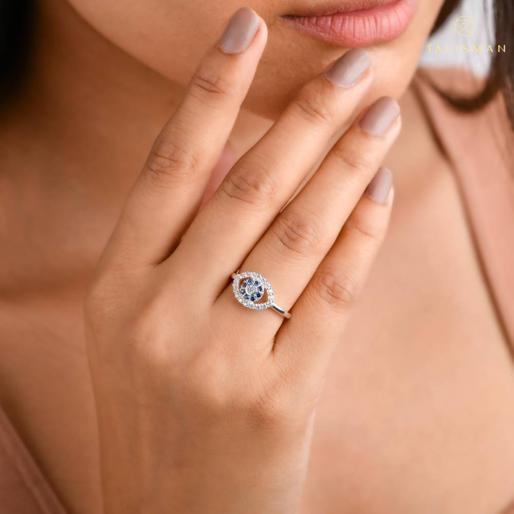 Shop Swashaa's Eye Evil Diamond Ring - Perfect for Everyday Wear
