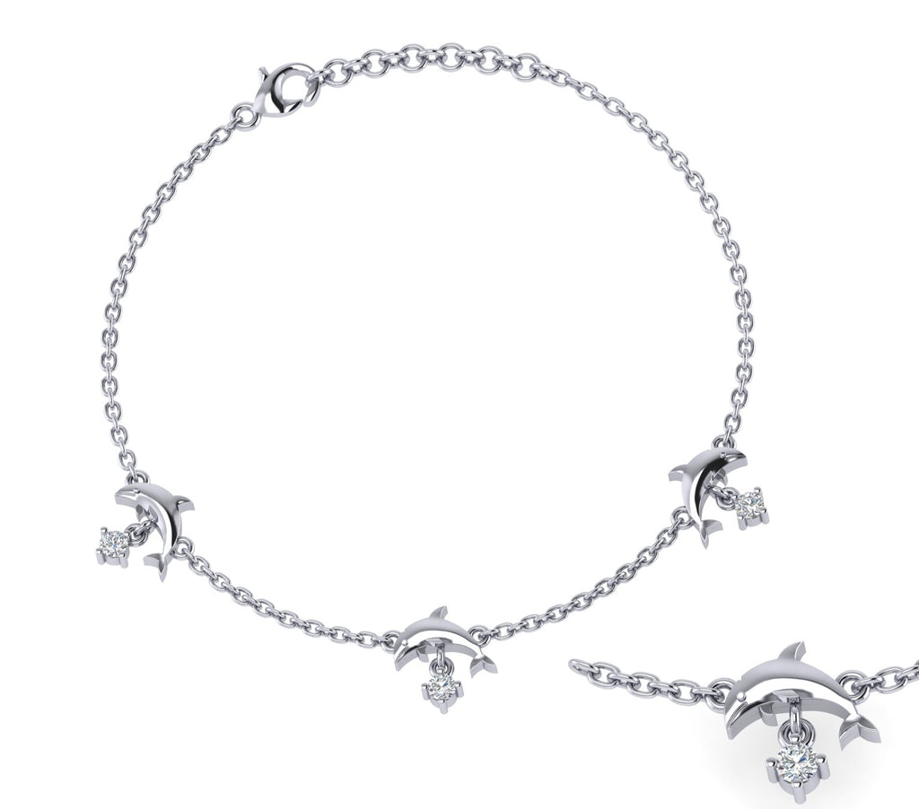 Dolphin Sterling Silver Anklet Premium Silver Anklet Anklets