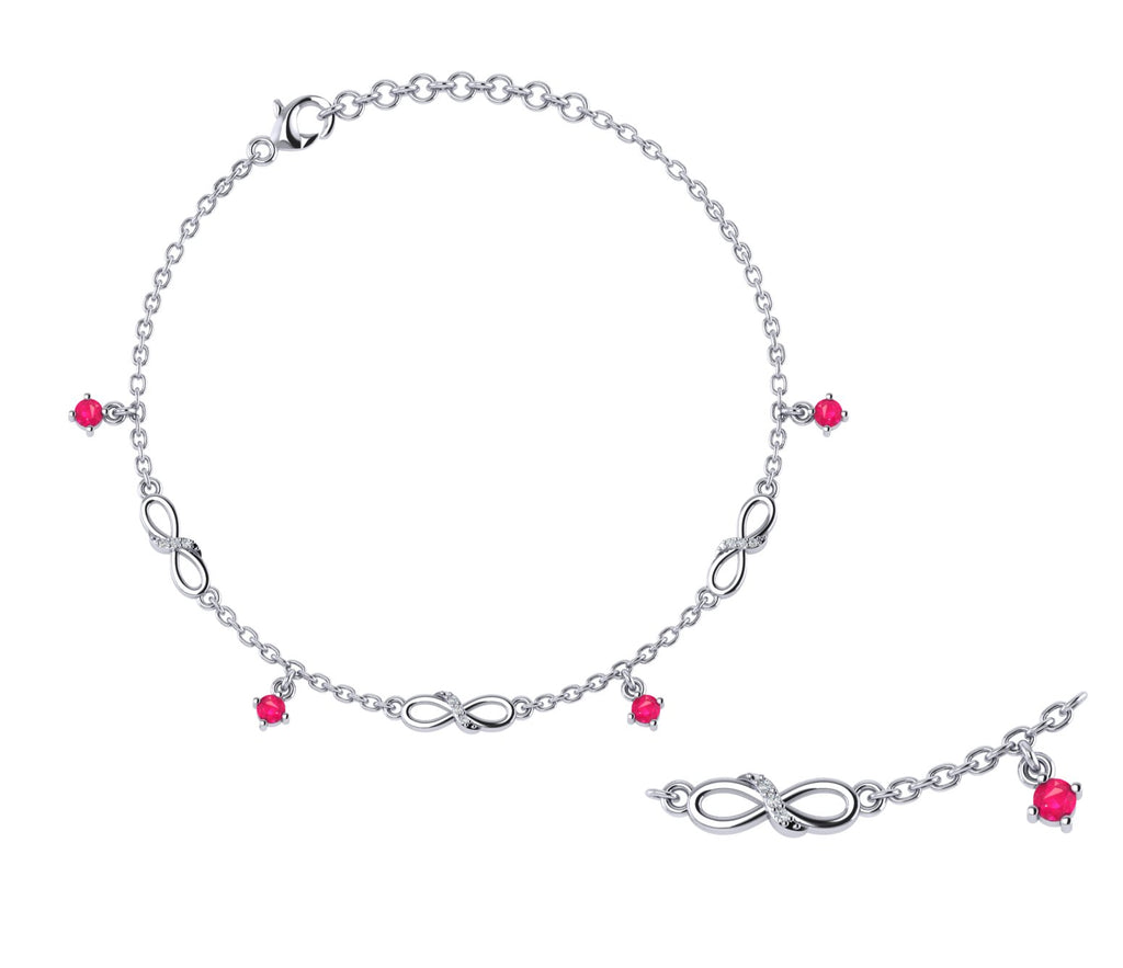 Infinity Drops Sterling Silver Anklet | Buy Silver Anklets | Anklets | TALISMAN