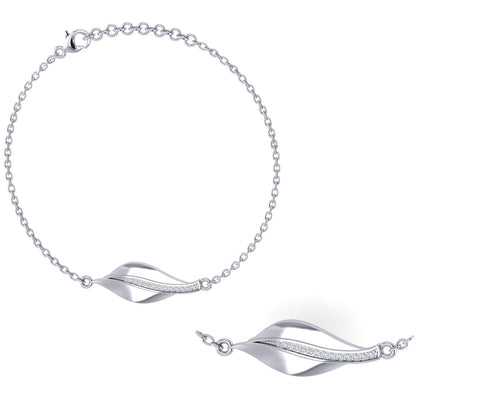 Sparkling Leaf Sterling Silver Anklet | Silver Anklets for Women | Anklets | TALISMAN