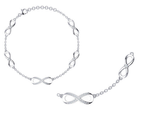 Infinity Loop Sterling Silver Anklet | Silver Anklets for Her | Anklets | TALISMAN
