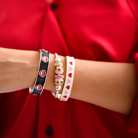 Online Bangles Shopping | Matters of the Heart Enamel Bangle | "9 to 9" Office Wear | TALISMAN