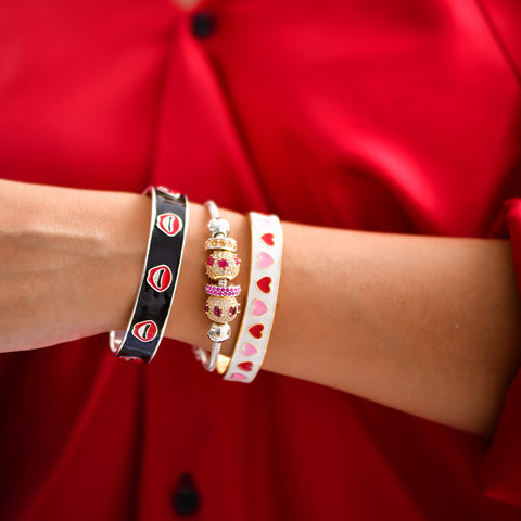 Silver Bangles Online | Lip Smacking Enamel Bangle | "9 to 9" Office Wear | TALISMAN