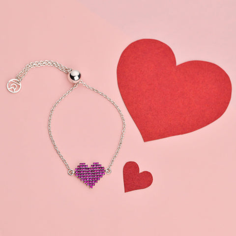Bracelets Online | Red Pave' Heart Moment Bracelet | Amore' - Love | TALISMAN