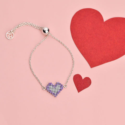 Buy Bangles Online | Purple Pave' Heart Moment Bracelet | Amore' - Love | TALISMAN