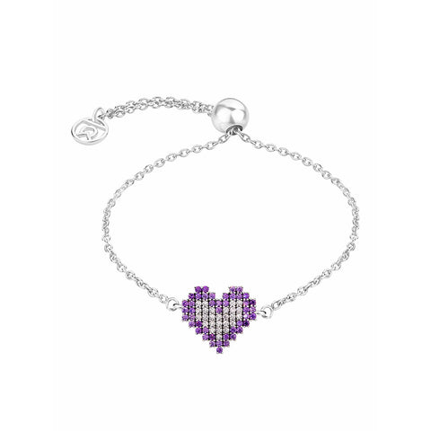 Buy Bangles Online | Purple Pave' Heart Moment Bracelet | Amore' - Love | TALISMAN