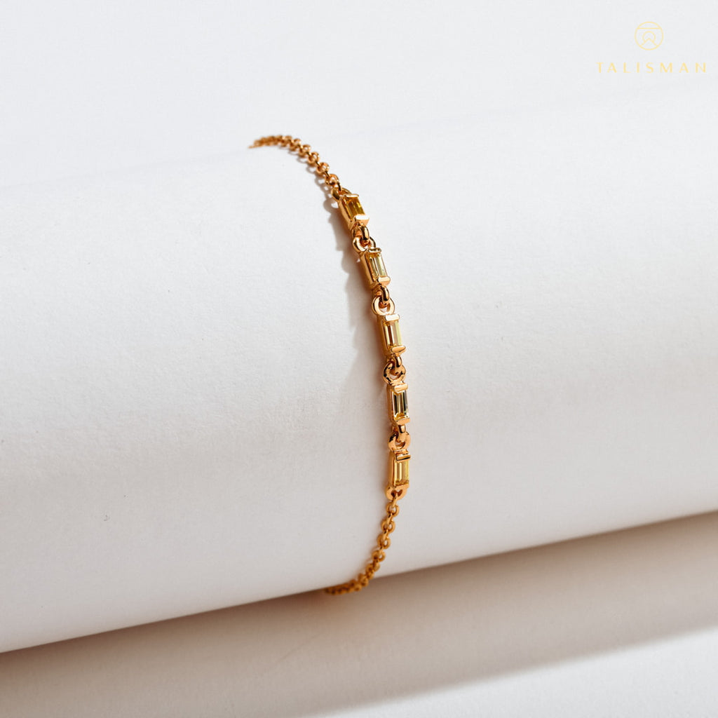 Lively Yellow Baguette Bracelet  Personalized Bracelets  Bracelet   TALISMAN