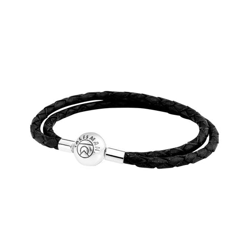 Essence Braided Leather Bracelet - Black