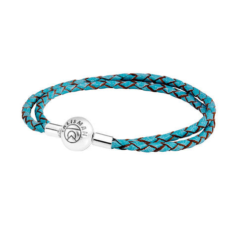 Essence Braided Leather Bracelet - Blue