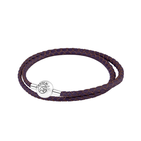 Essence Braided Leather Bracelet - Purple