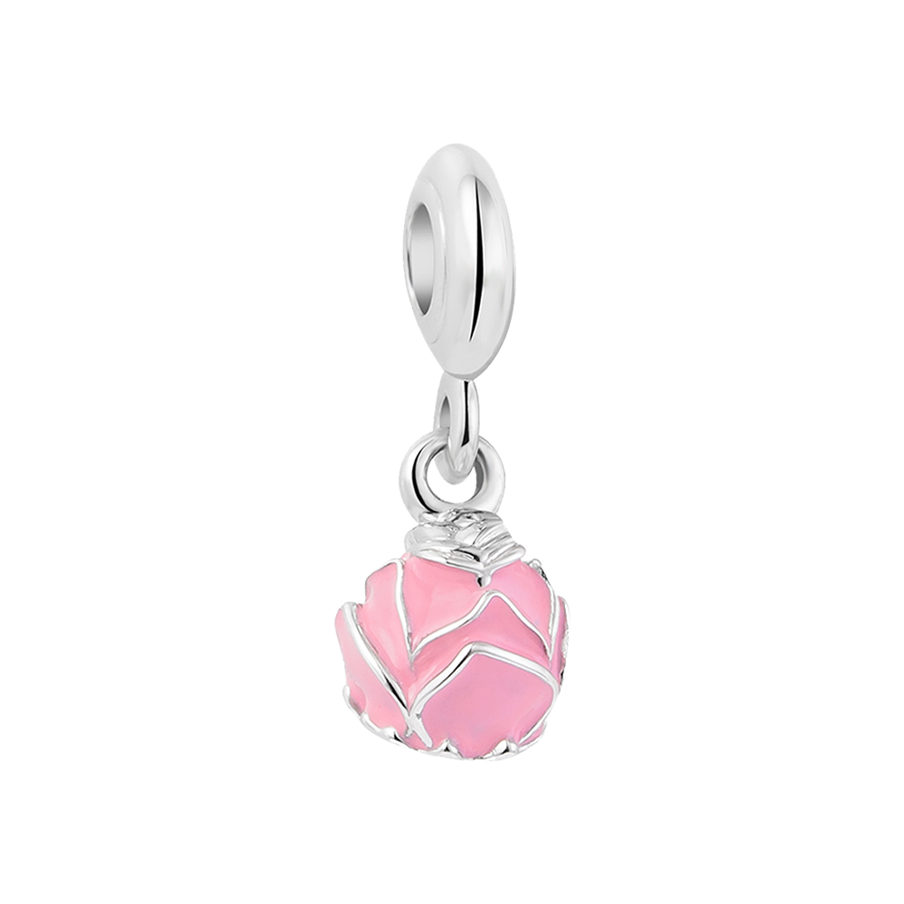 Pink Rose Bloom Charm - Dangle Charms For Women Online 