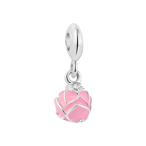 Pink Rose Bloom Charm - Dangle Charms For Women Online 