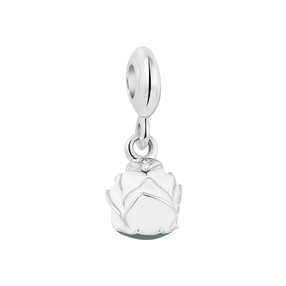 White Rose Bloom Charm - Womens Dangle Charms Online In India