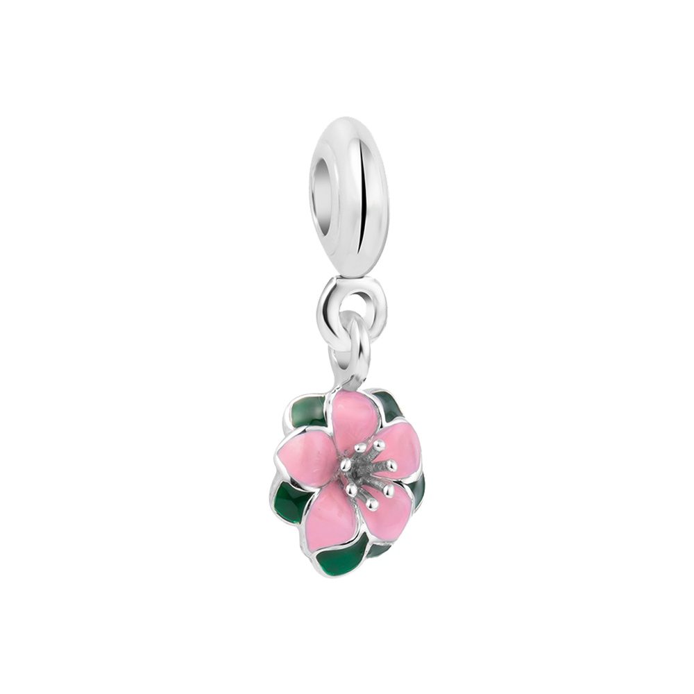 Camellia Charm - Silver Dangle Charms Online For Women in India