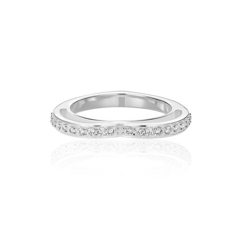 Shop For Silver Rings | Sparkling White Pave' Eternity Heart Ring | Amore | TALISMAN