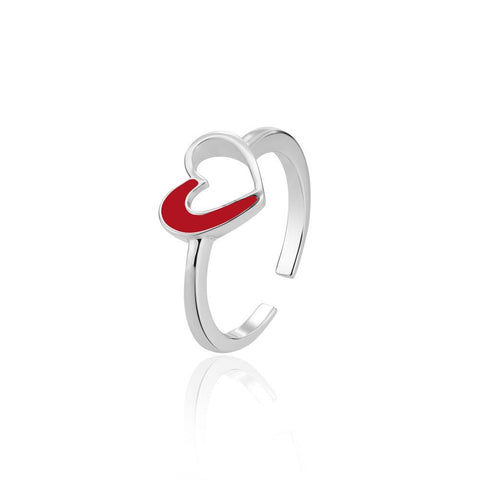 Silver Rings Online | Entwined Heart Adjustable Ring | Amore | TALISMAN