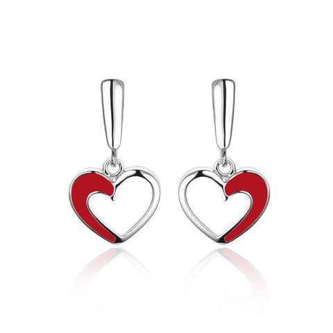 Buy Silver Earrings Online | Entwined Heart Drop Earrings | Amore | TALISMAN