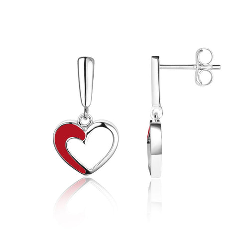 Buy Silver Earrings Online | Entwined Heart Drop Earrings | Amore | TALISMAN