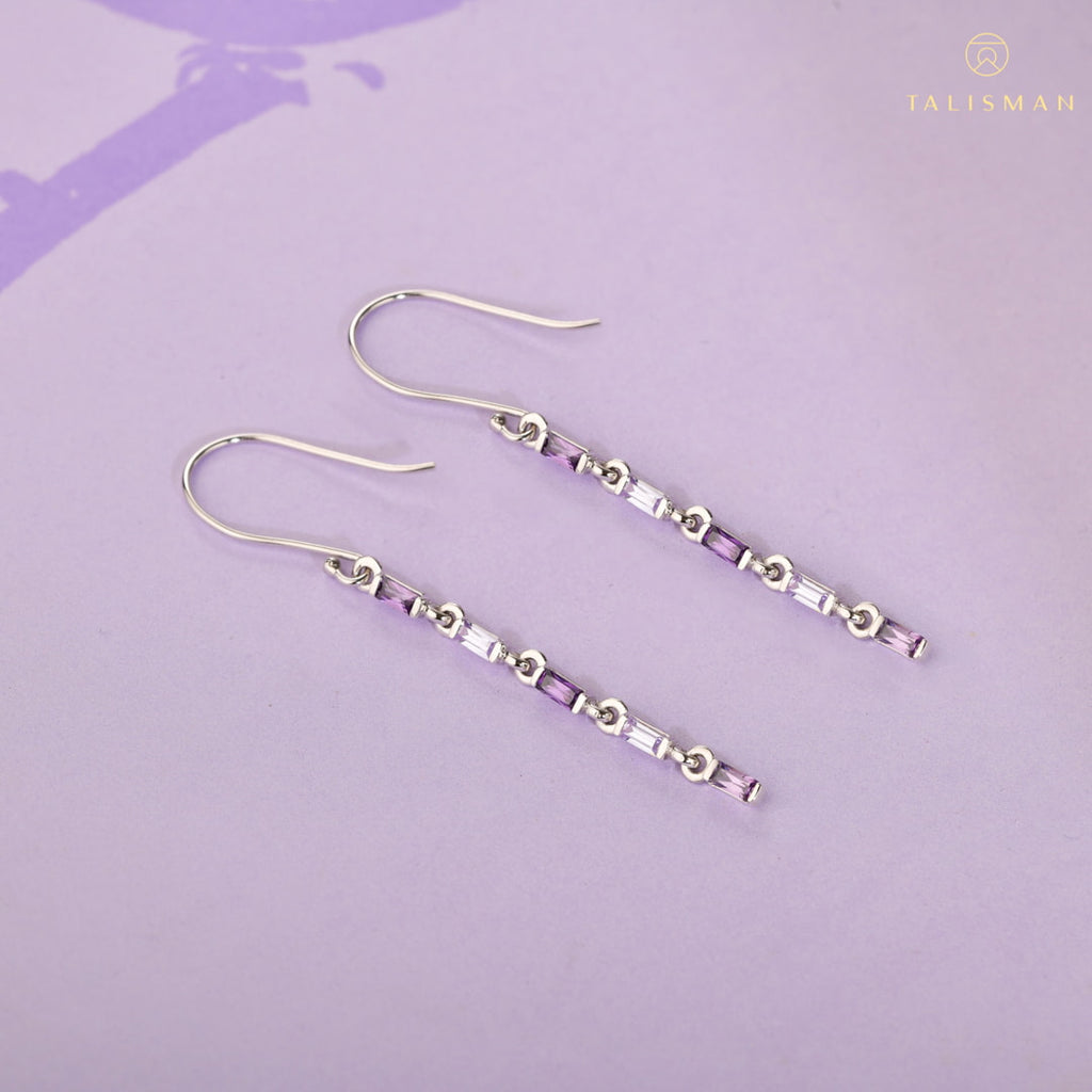 Purple Love Link Drop Earrings | Shop Earring For Gf | Earring | TALISMAN