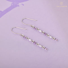 Purple Love Link Drop Earrings