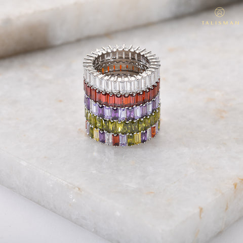 White Baguette Stack Ring | Rings Gift For Girlfriend | Ring | TALISMAN