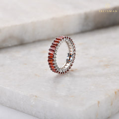Red Baguette Stack Ring