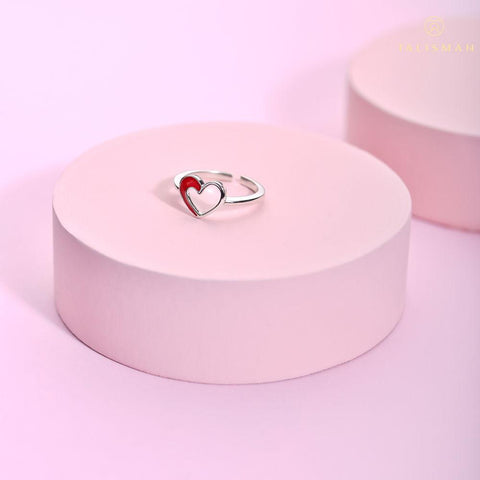 Silver Rings Online | Entwined Heart Adjustable Ring | Amore | TALISMAN