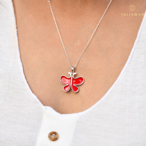 Necklace Online | Fluttering Red Butterfly Necklace | Tropical | TALISMAN