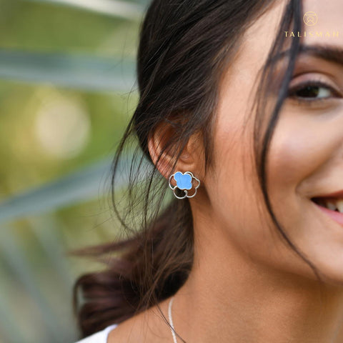 Silver Earrings Online | Thundering Cloud Stud Earrings | Tropical | TALISMAN