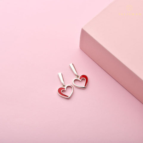 Buy Silver Earrings Online | Entwined Heart Drop Earrings | Amore | TALISMAN