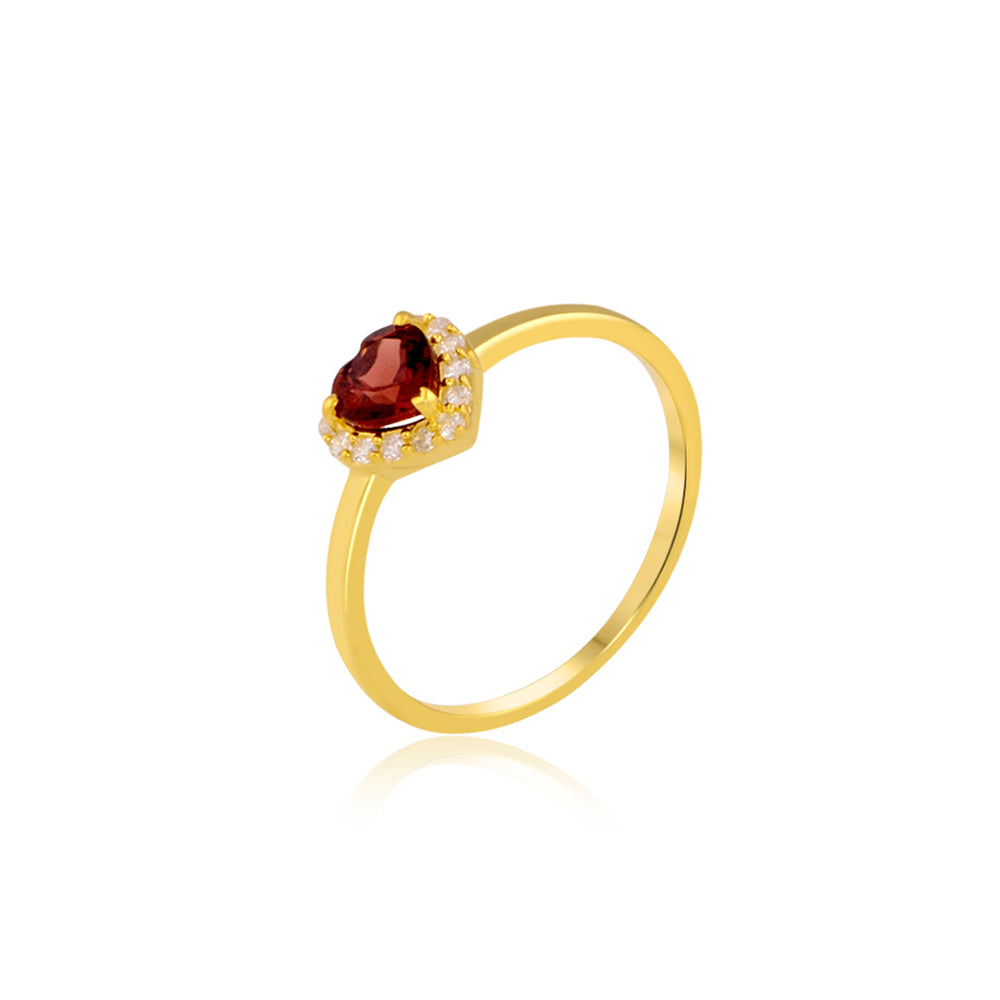 Buy Heart Shaped Garnet Ring Online TALISMAN - Main Image