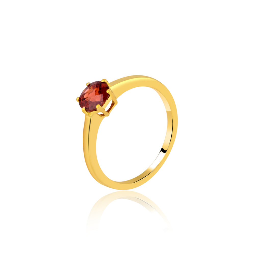 Euro Shank Hessonite Garnet Ring | Walker Metalsmiths