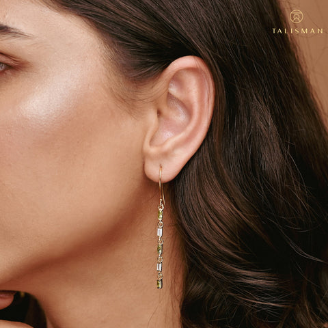 Green Love Link Drop Earrings | Buy Silver Earrings Online | Earring | TALISMAN