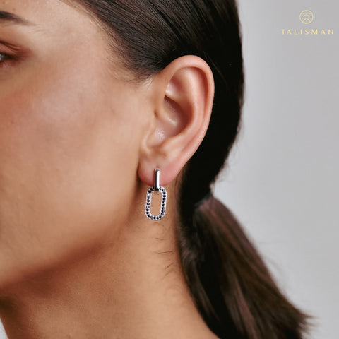 Black Double Hoop Earrings | Earrings Gifts For Her | Earrings | TALISMAN