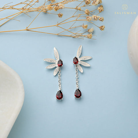 Silver Flower Drop Earrings | Best Earrings To Gift | Earrings | TALISMAN