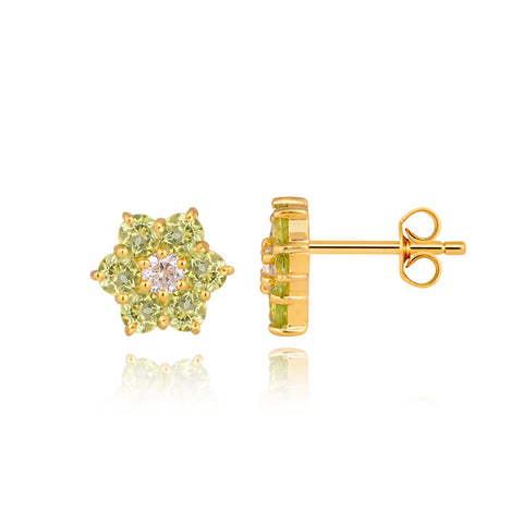 Six Star Peridot Earrings