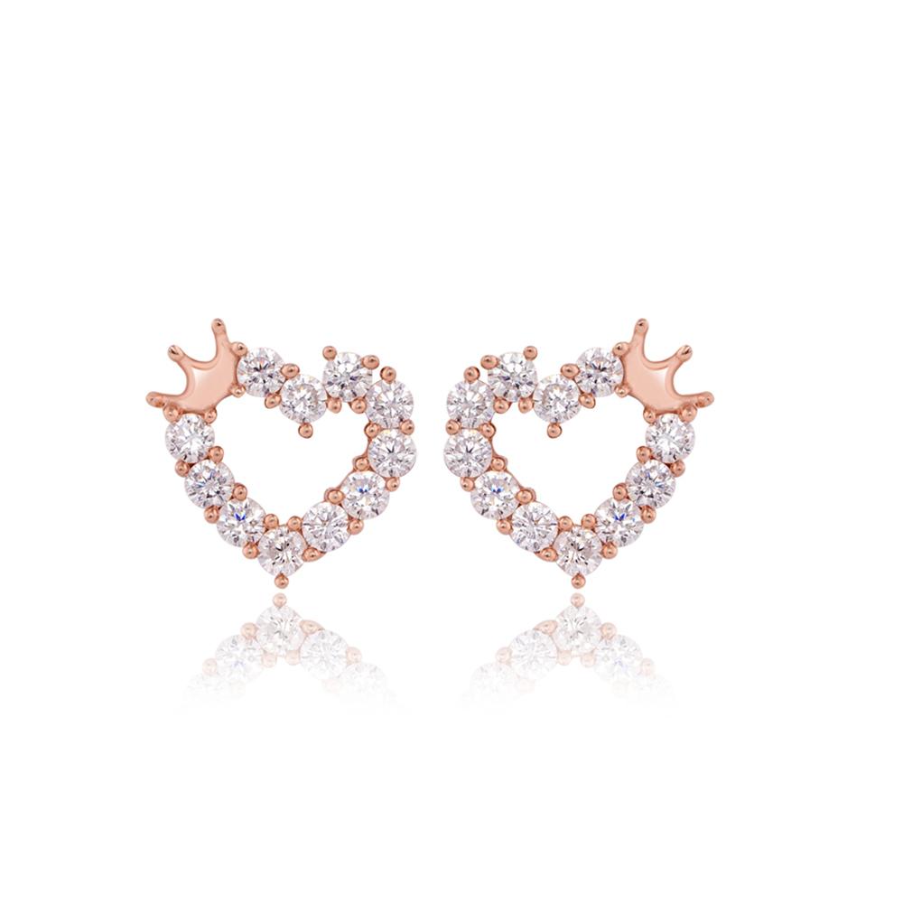 Buy Peach Tassels Party Wear Chandelier Earrings In Rich Cz online