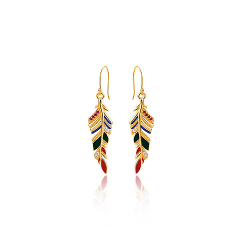 Drop Earrings Online | BoHo Feather Drops | Bohemian Dream | TALISMAN