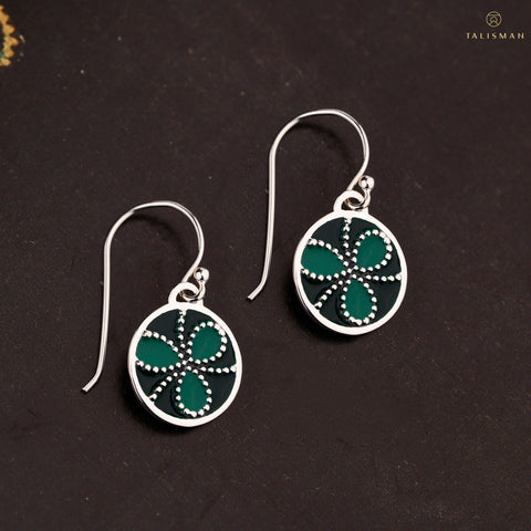 Buy Sterling Silver Earrings | Shades of green Sterling Silver Earrings | Ombre' | TALISMAN