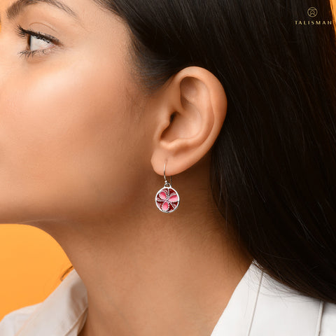 Buy Earrings Online | Shades of red Sterling Silver Earrings | Ombre' | TALISMAN
