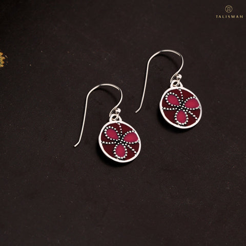 Buy Earrings Online | Shades of red Sterling Silver Earrings | Ombre' | TALISMAN