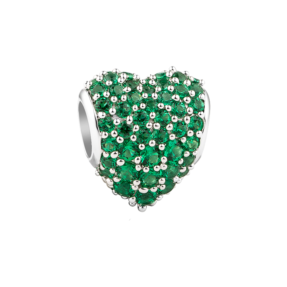 Jewelry Charms | Green PavÃ© Heart Charm | Bead Charms | TALISMAN