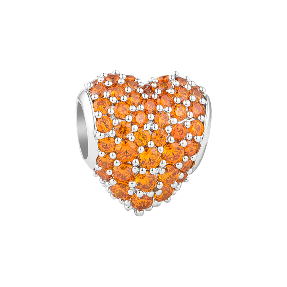 Buy Jewelry Charms | Orange PavÃ© Heart Charm | Bead Charms | TALISMAN