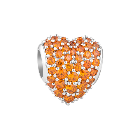 Buy Jewelry Charms | Orange PavÃ© Heart Charm | Bead Charms | TALISMAN