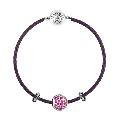 Pandora Purple Braided Leather Authentic Bracelet Size 7.1' - $34 - From  Stephanie