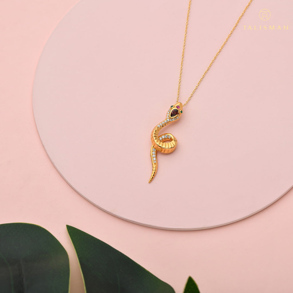 Gold serpentine sales necklace for sale