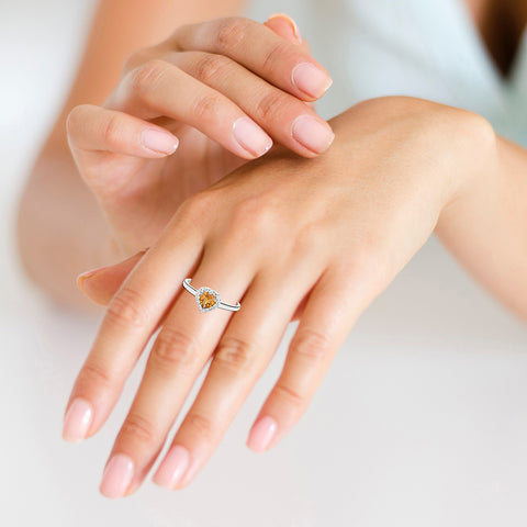 Heart-Shaped Citrine Ring